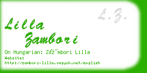 lilla zambori business card